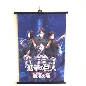 Attack on Titan Blue Wall Scroll / Poster